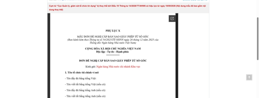MẪU ĐƠN ĐỀ NGHỊ CẤP BẢN SAO GIẤY PHÉP TỪ SỔ GỐC (ĐỐI VỚI GIẤY PHÉP THÀNH LẬP VÀ HOẠT ĐỘNG TỔ CHỨC TÀI CHÍNH VI MÔ)