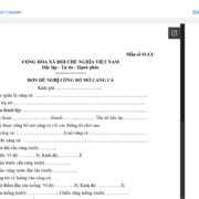 MẪU ĐƠN ĐỀ NGHỊ CÔNG BỐ MỞ CẢNG CÁ