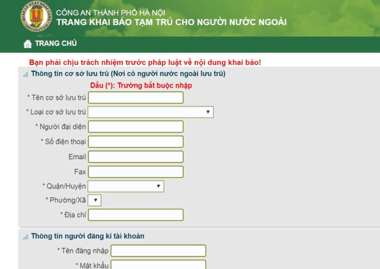 Hướng dẫn đăng ký tạm trú cho người nước ngoài qua mạng