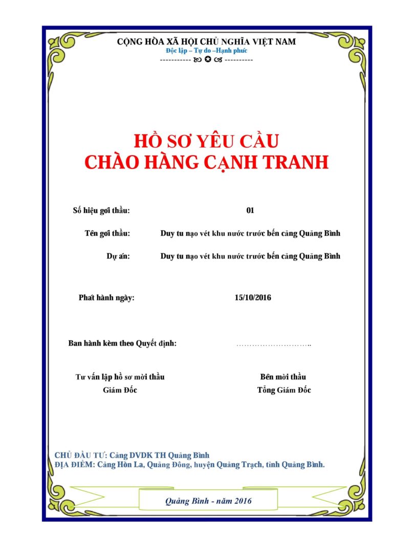Hồ sơ đề xuất chào hàng cạnh tranh gồm những giấy tờ gì?