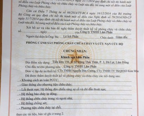 Hồ sơ xin giấy phép phòng cháy chữa cháy tại doanh nghiệp