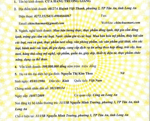 Thủ tục xin cấp lại giấy đăng ký kinh doanh hộ cá thể