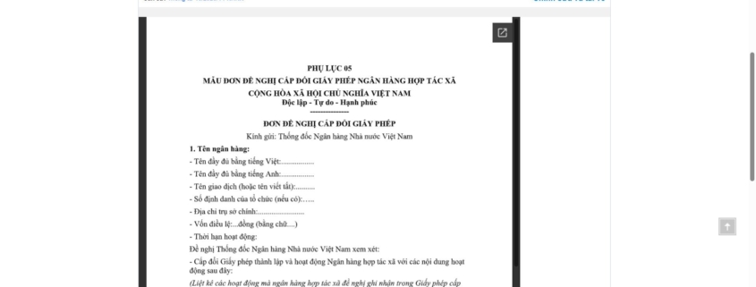 MẪU ĐƠN ĐỀ NGHỊ CẤP ĐỔI GIẤY PHÉP NGÂN HÀNG HỢP TÁC XÃ