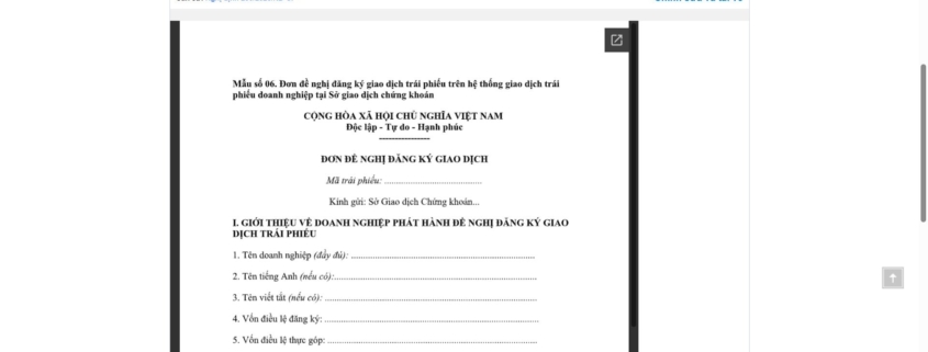 MẪU ĐƠN ĐỀ NGHỊ ĐĂNG KÝ GIAO DỊCH TRÁI PHIẾU TRÊN HỆ THỐNG GIAO DỊCH TRÁI PHIẾU DOANH NGHIỆP
