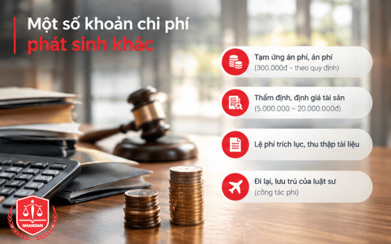 Tổng hợp các khoản chi phí cần chuẩn bị ngoài hợp đồng dịch vụ pháp lý với luật sư. 