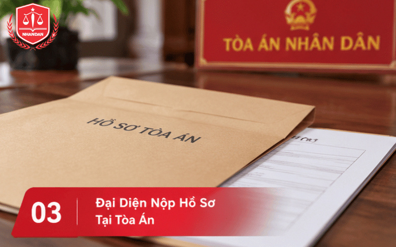 Bước 3: Đại diện nộp hồ sơ tại tòa án