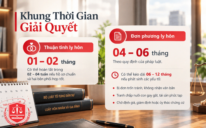 Khung thời gian giải quyết ly hôn