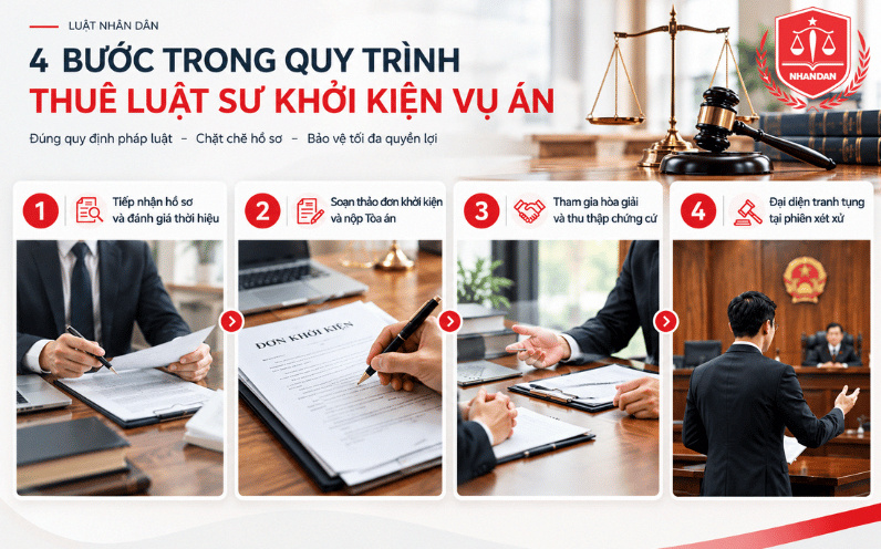 Quy trình 4 bước cung cấp dịch vụ pháp lý giải quyết tranh chấp từ luật sư khởi kiện