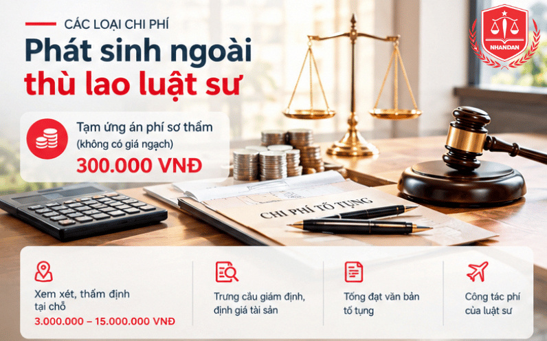 Một số loại phí có thể phát sinh ngoài thù lao của luật sư