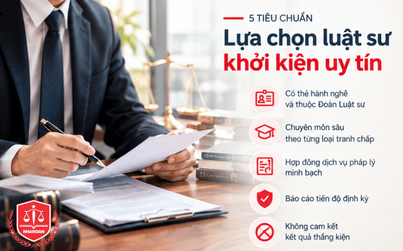 Các tiêu chí cụ thể khách hàng có thể tham khảo để lựa chọn dịch vụ thuê luật sư khởi kiện uy tín
