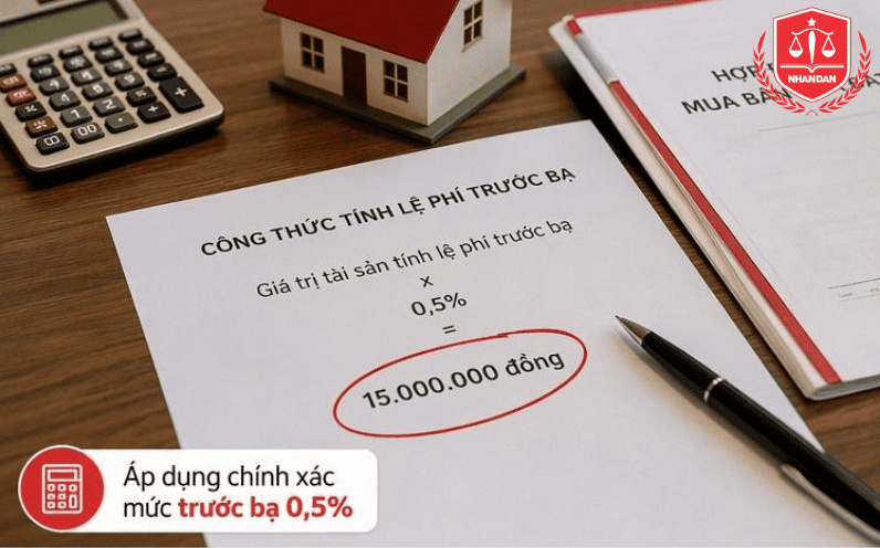 Xác định chính xác số tiền lệ phí trước bạ dựa trên giá trị giao dịch thực tế cao hơn bảng giá nhà nước.