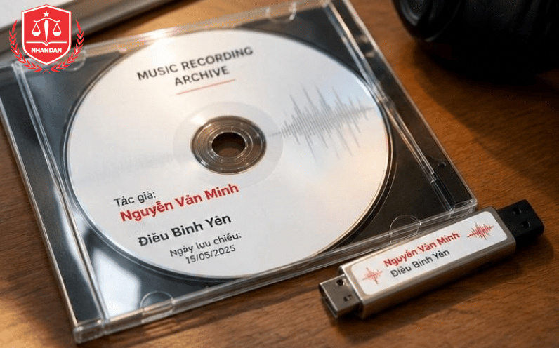 Đĩa CD và USB chứa file âm thanh hoàn chỉnh được chuẩn bị làm tài liệu lưu chiểu. (Ảnh minh họa)