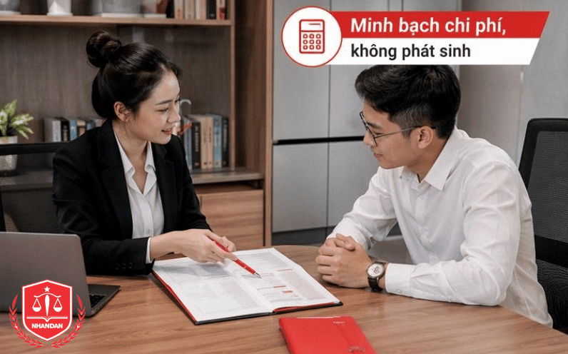 Mọi khoản phí nhà nước và thù lao dịch vụ đều được kê khai minh bạch, rõ ràng theo đúng quy định.