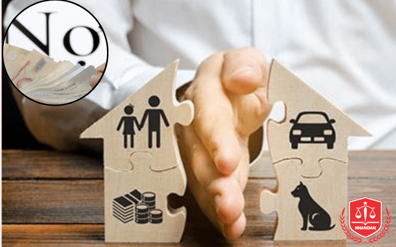 Xử lý phân chia tài sản chung và nợ ngân hàng.