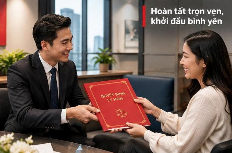 Luật sư bàn giao tận tay Quyết định ly hôn có hiệu lực pháp luật, hoàn tất trọn vẹn dịch vụ pháp lý.(Ảnh minh họa)