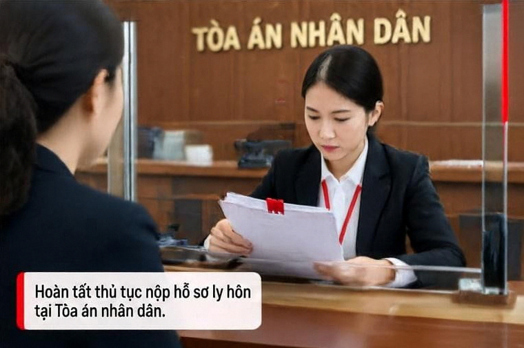 Đương sự tiến hành nộp hồ sơ ly hôn trực tiếp hoặc qua bưu điện tại Tòa án nhân dân có thẩm quyền.(Ảnh minh họa)