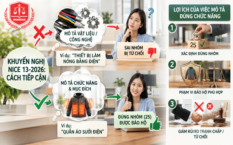 Ví dụ mô tả danh mục hàng hóa theo bảng phân loại Nice 13-2026