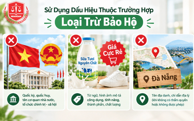 Các dấu hiệu thuộc trường hợp loại trừ bảo hộ