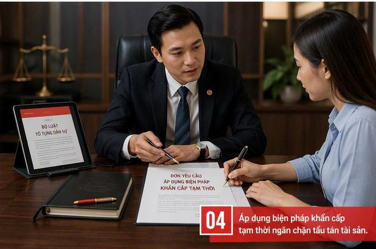 Yêu cầu áp dụng biện pháp khẩn cấp tạm thời giúp bảo vệ nguyên vẹn khối tài sản chung trước nguy cơ tẩu tán.(Ảnh minh họa)