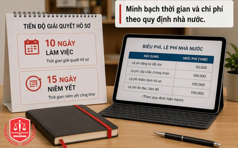 Nắm rõ khung thời gian và biểu phí nhà nước giúp người dân chủ động giám sát tiến độ và tránh rủi ro trung gian. (Ảnh minh họa)