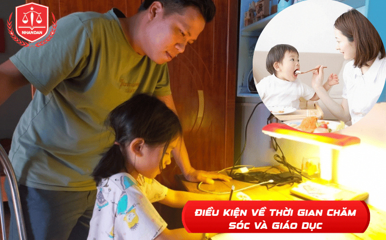 Cha mẹ giành quyền nuôi con phải đáp ứng điều kiện về thời gian thực tế có thể dành cho con.