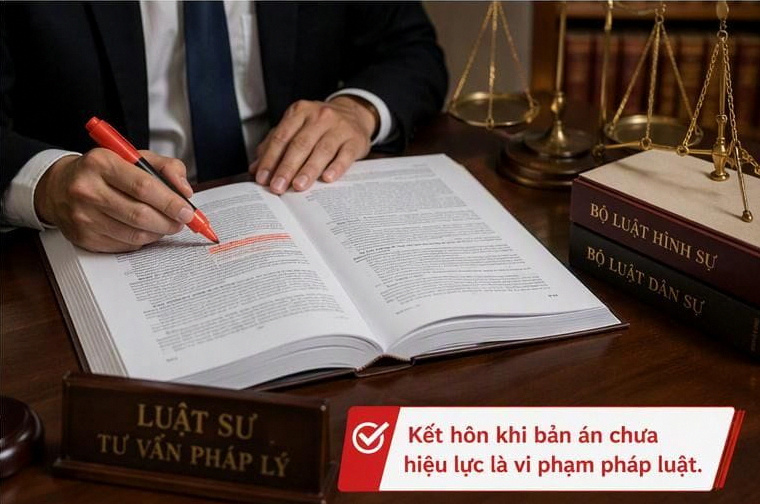 Việc vội vã kết hôn khi bản án chưa có hiệu lực có thể dẫn đến việc bị hủy kết hôn hoặc truy cứu trách nhiệm hình sự.