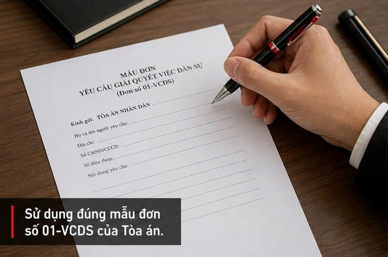 Sử dụng đúng Mẫu số 01-VCDS giúp đơn được thụ lý nhanh chóng.(Ảnh minh họa)