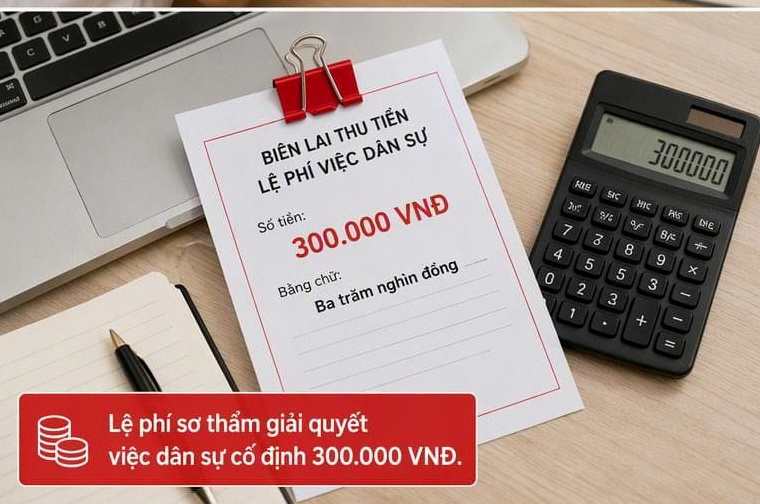 Lệ phí sơ thẩm giải quyết yêu cầu thuận tình ly hôn là 300.000 VNĐ theo quy định.(Ảnh minh họa)