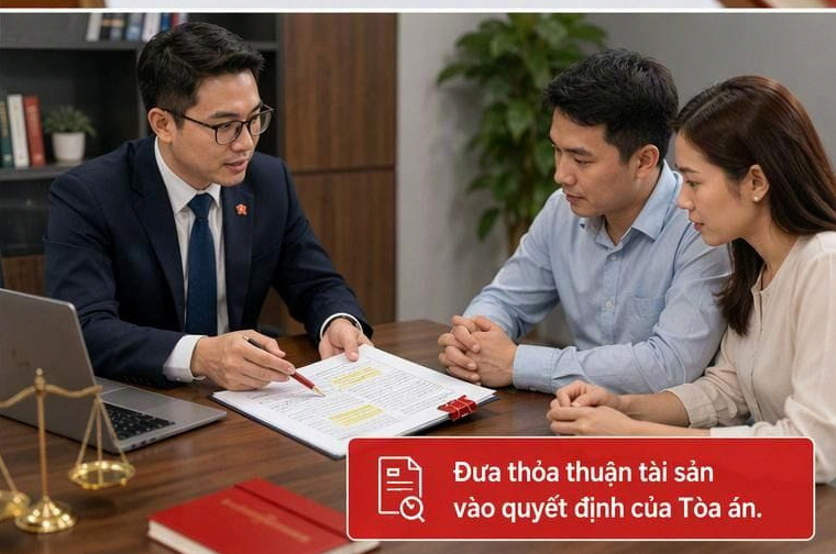 Đưa thỏa thuận tài sản vào quyết định của Tòa án giúp đảm bảo hiệu lực cưỡng chế thi hành.